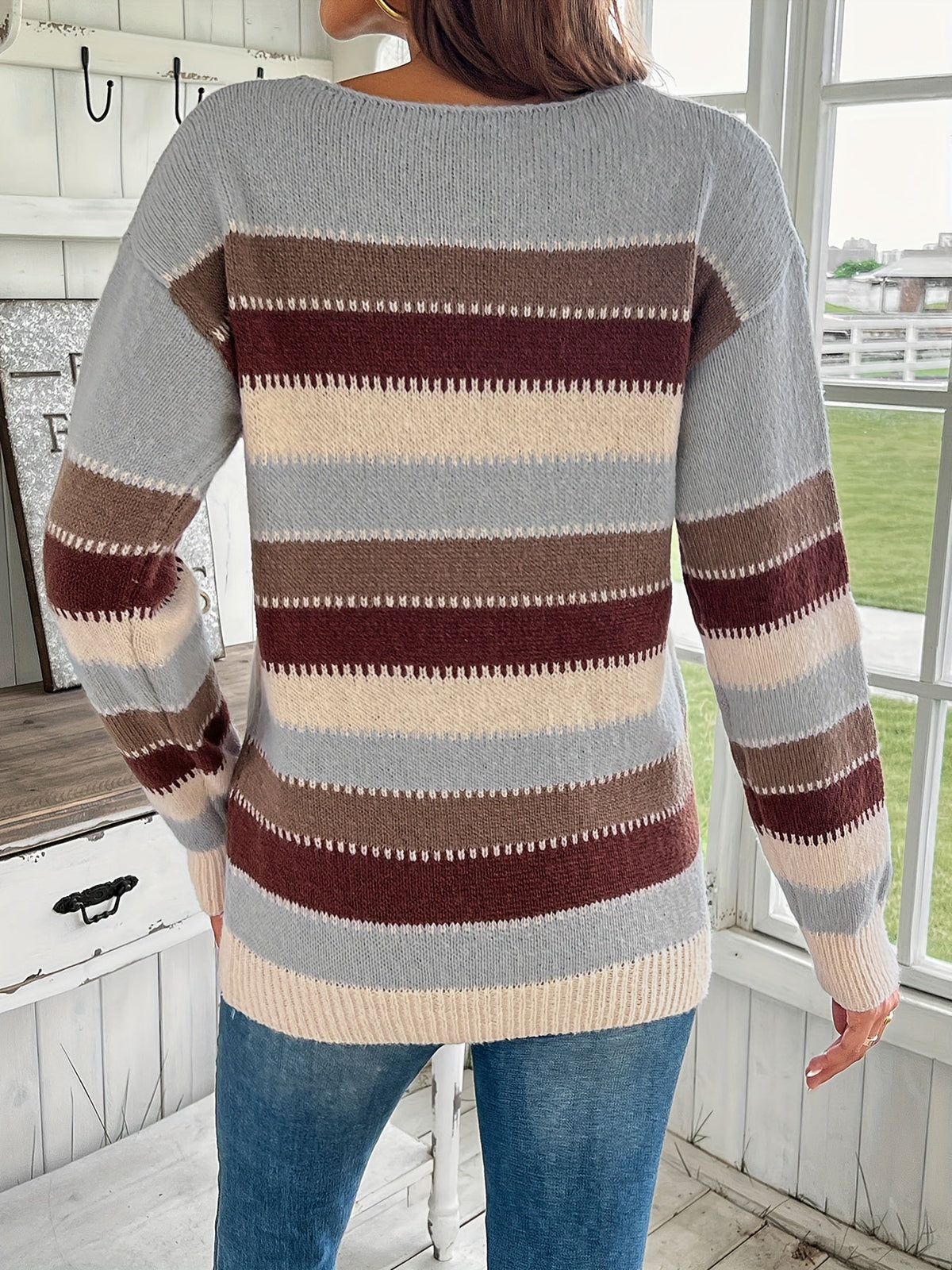 Women's Vintage Striped Knit Sweater
