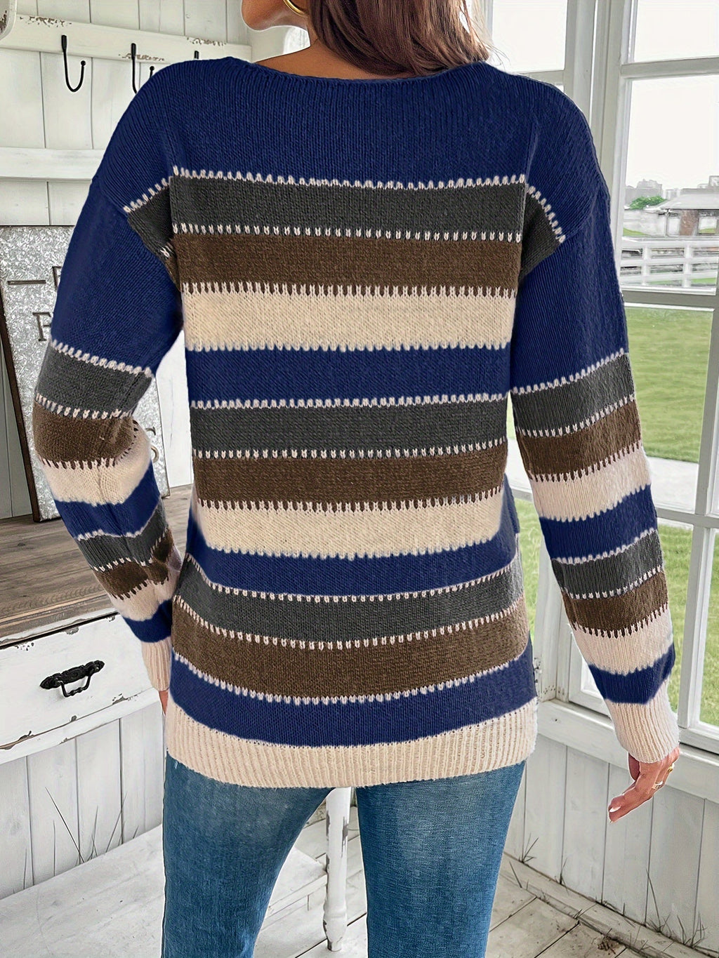 Women's Vintage Striped Knit Sweater