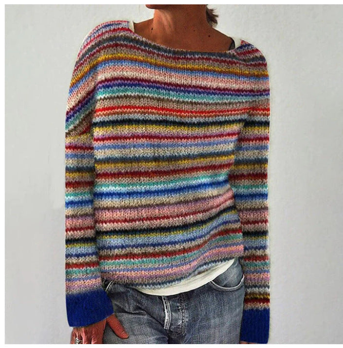 Women's Bohemian Multicolor Knit Sweater
