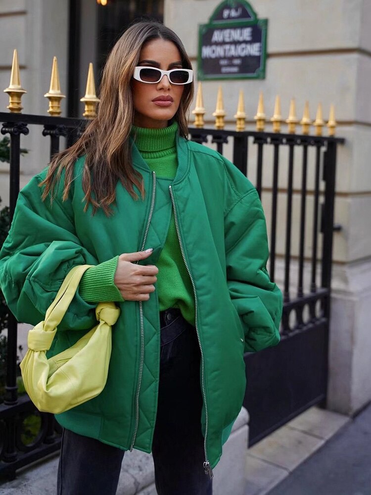 Women's Oversized Padded Bomber Jacket