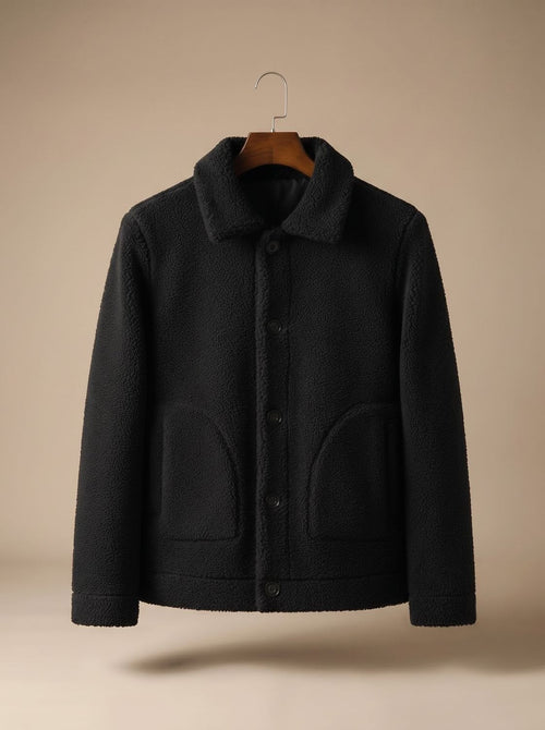 Men's Button-Front Teddy Fleece Jacket