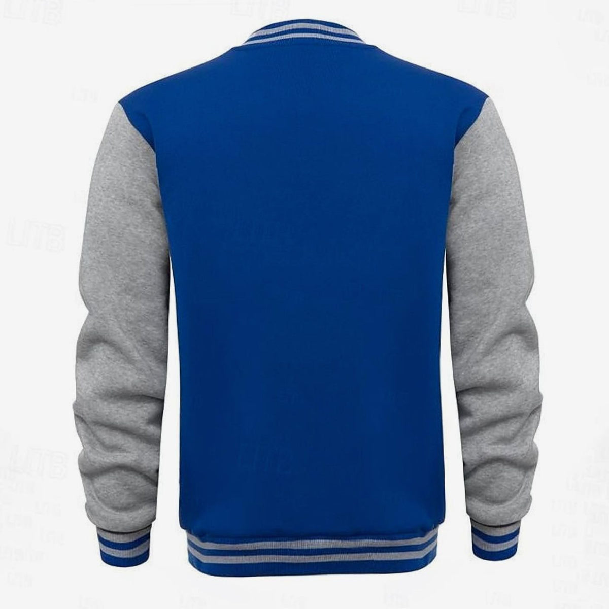 Men's Two-Tone Snap-Front Varsity Bomber Jacket