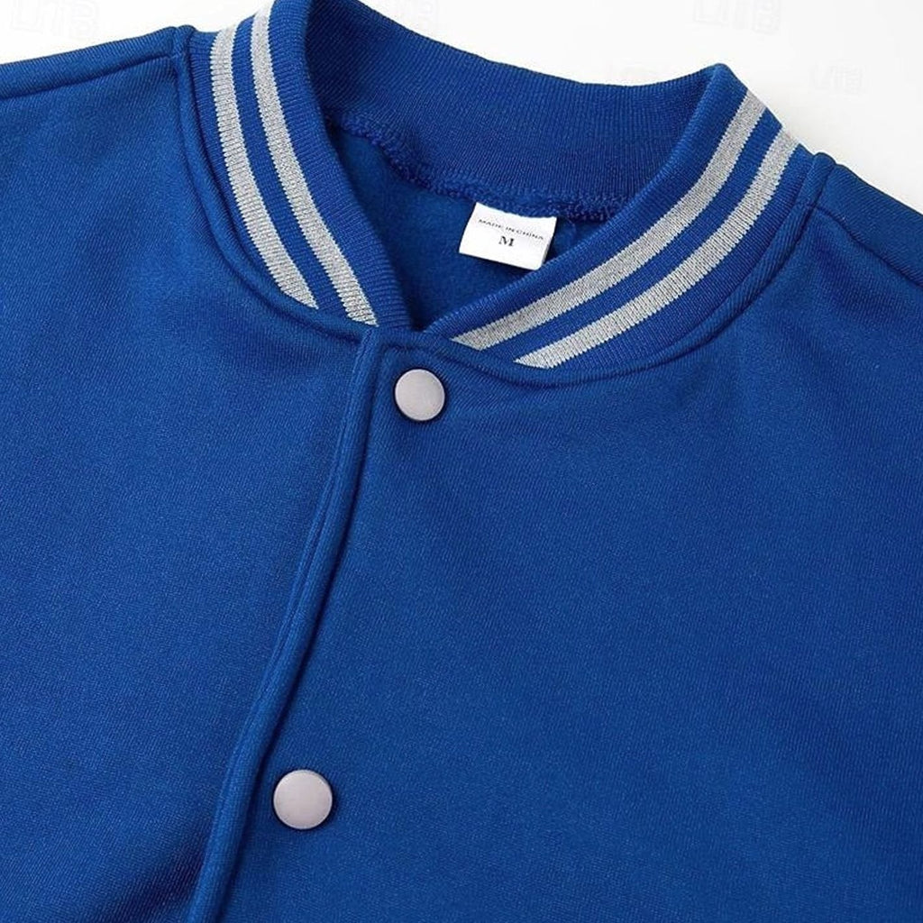 Men's Two-Tone Snap-Front Varsity Bomber Jacket