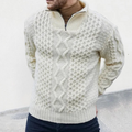 Men's Cable Knit Quarter-Zip Sweater
