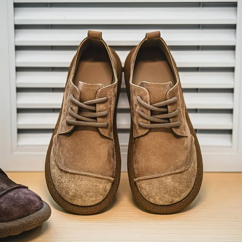 Men's Wide-Toe Lace-Up Casual Walking Shoes
