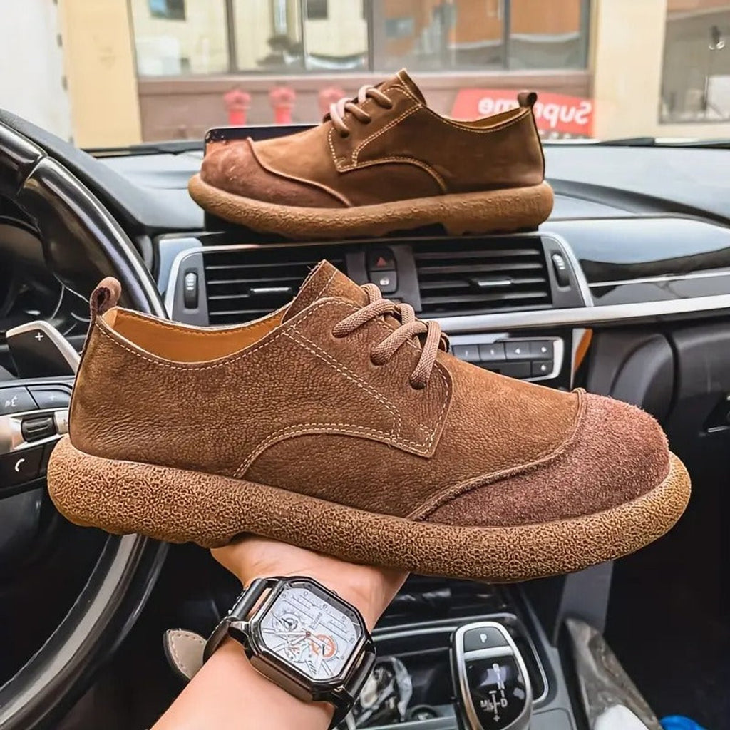 Men's Wide-Toe Lace-Up Casual Walking Shoes