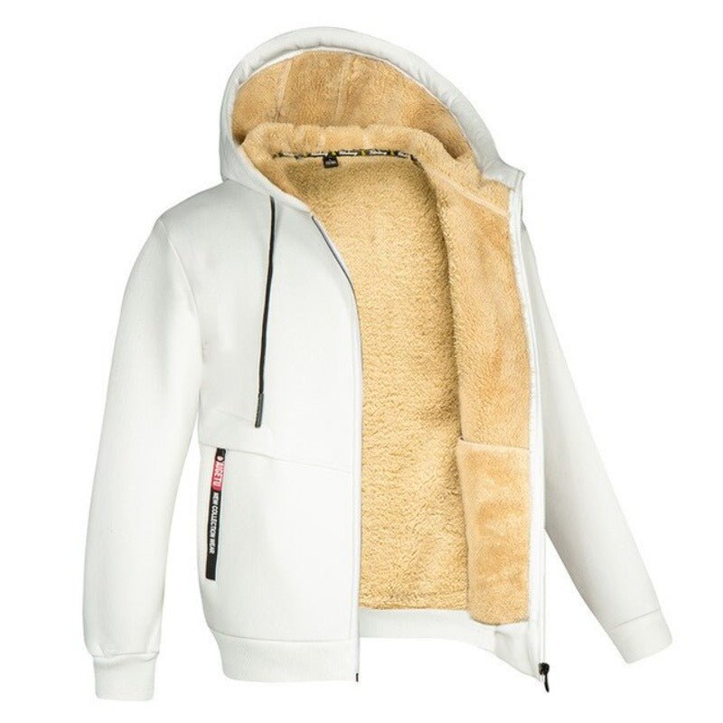 Men's Sherpa-Lined Hooded Zip-Up Jacket