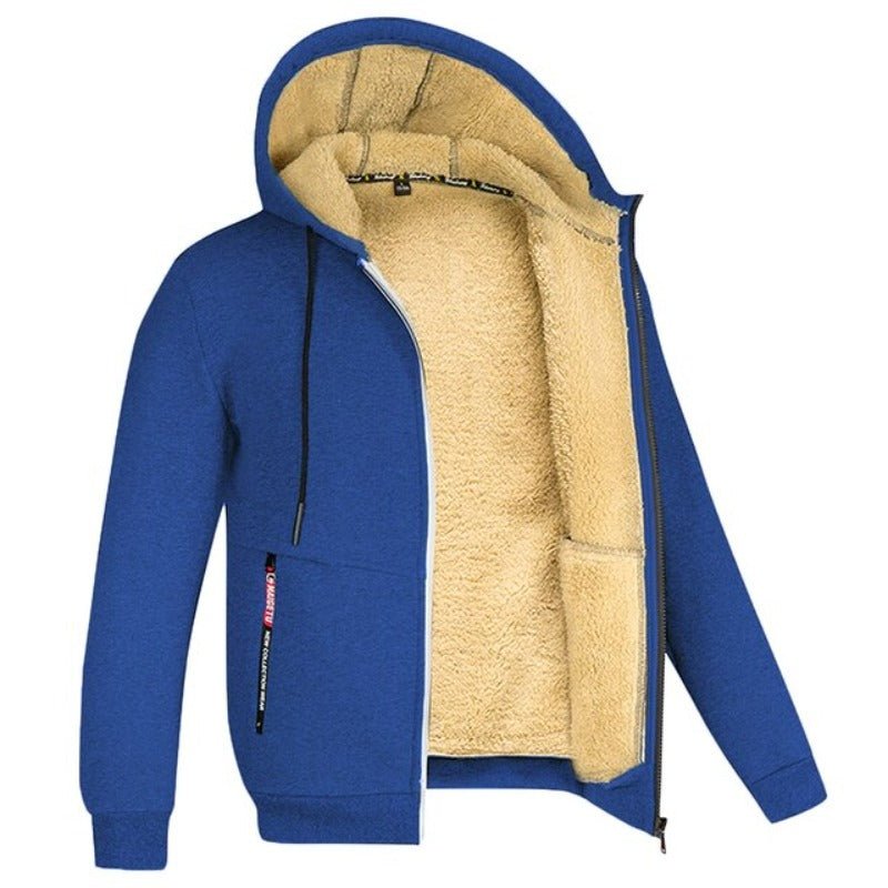 Men's Sherpa-Lined Hooded Zip-Up Jacket