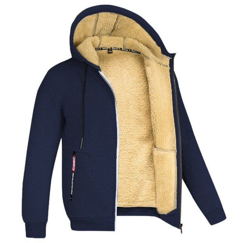 Men's Sherpa-Lined Hooded Zip-Up Jacket
