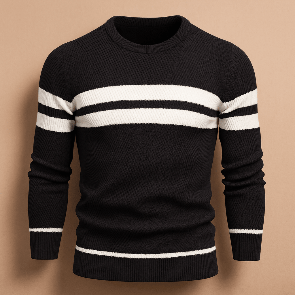 Men's Striped Crewneck Knit Sweater