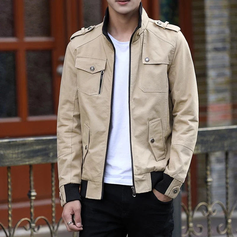 Men's Stand-Collar Military Bomber Jacket