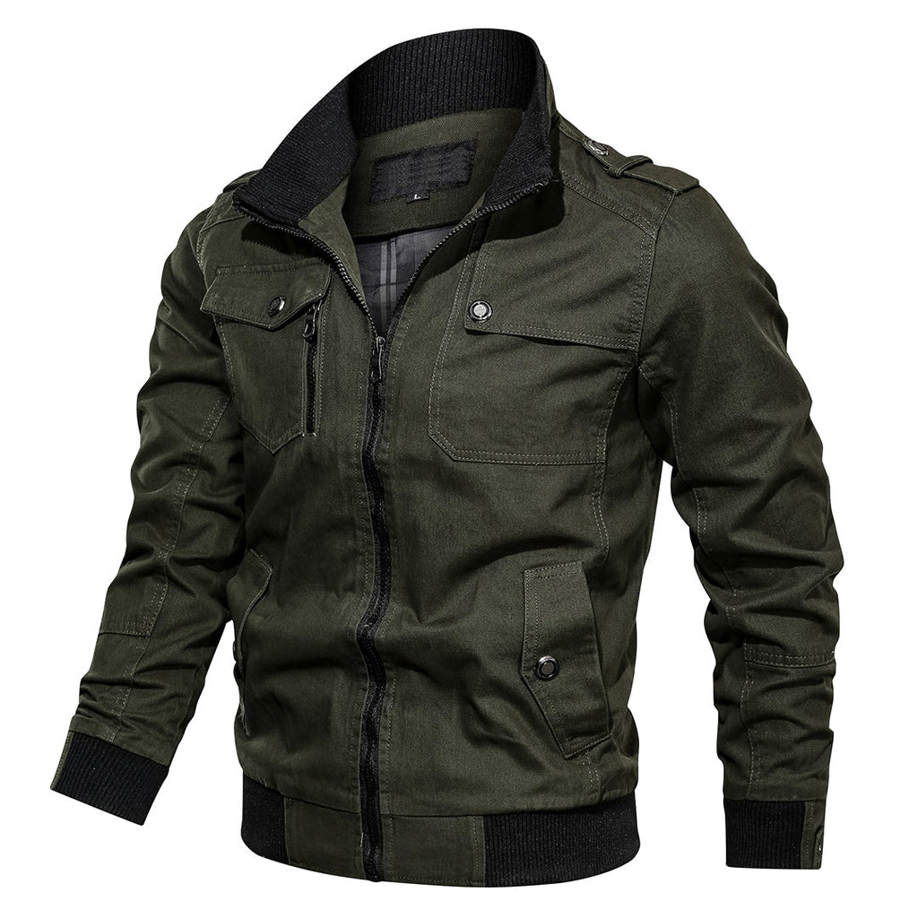 Men's Stand-Collar Military Bomber Jacket