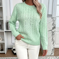 Women's Cable Knit Crewneck Sweater