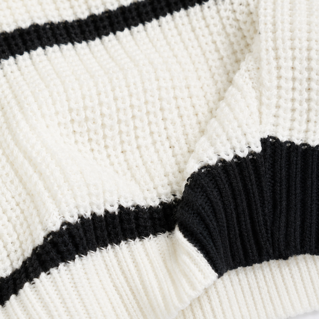 Women's Striped Mock Neck Sweater