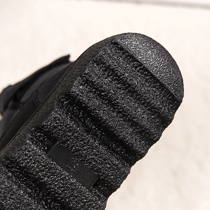 Women's Quilted Warm Winter Snow Boots with Hook-and-Loop Strap