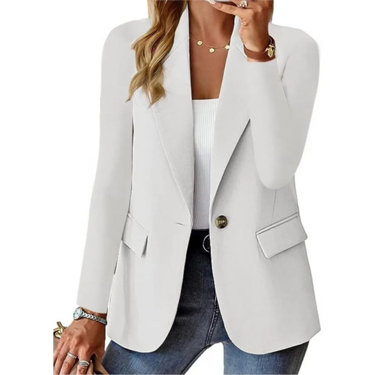 Women's Single-Breasted Tailored Blazer
