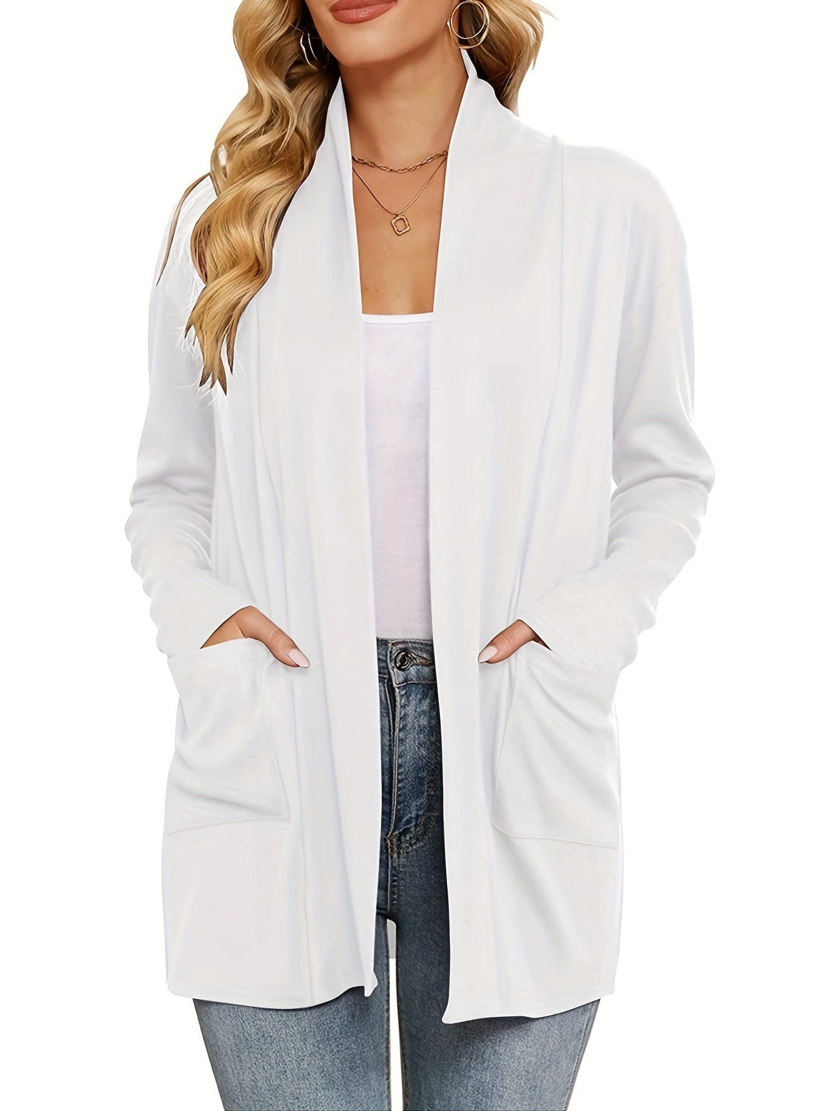 Women's Long Open Front Knit Cardigan