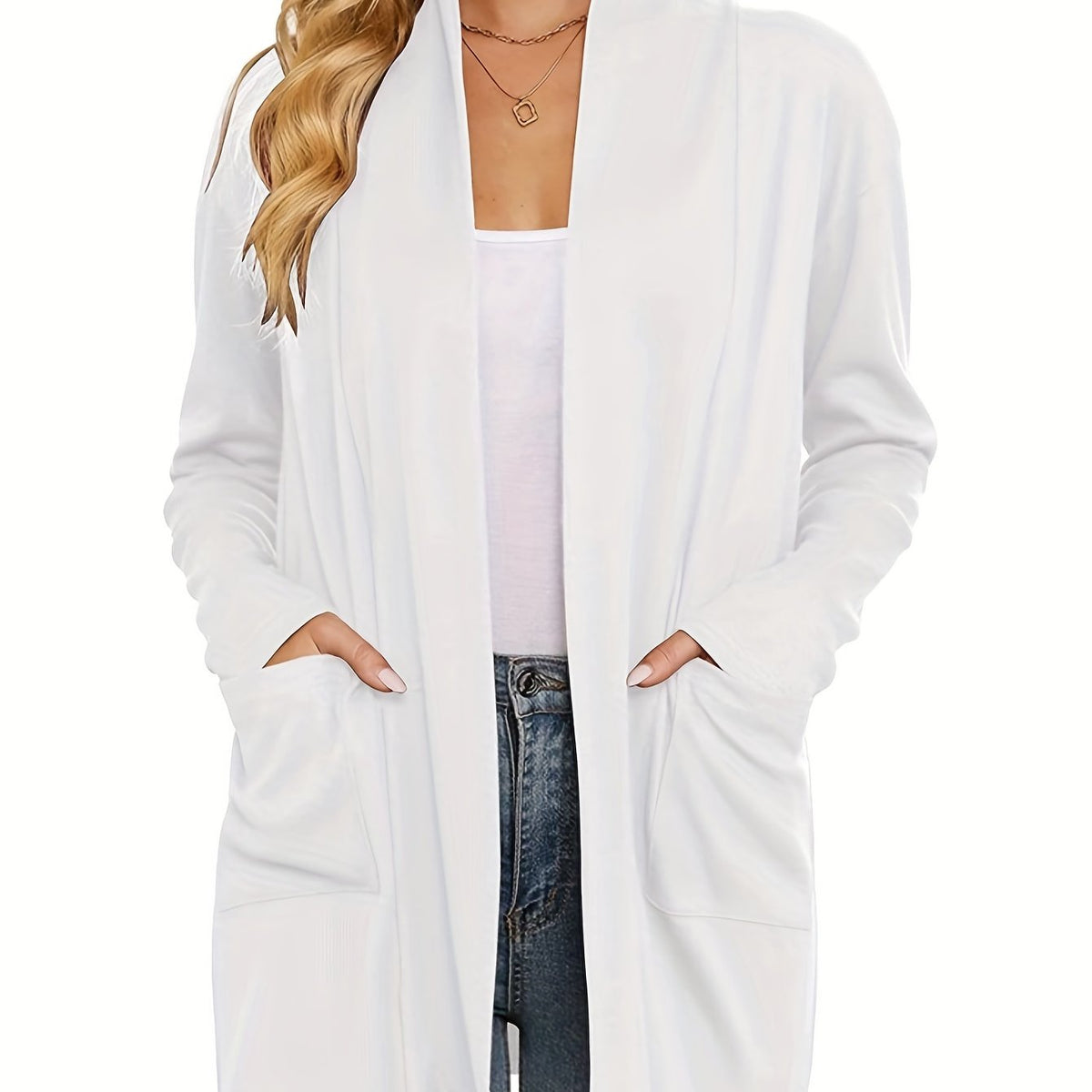 Women's Long Open Front Knit Cardigan