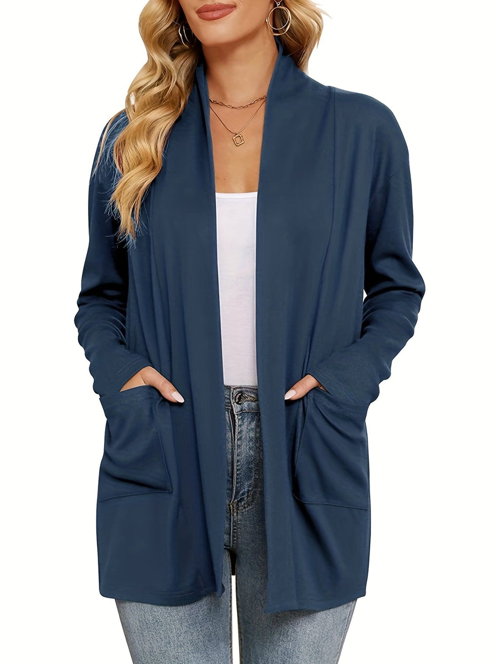 Women's Long Open Front Knit Cardigan