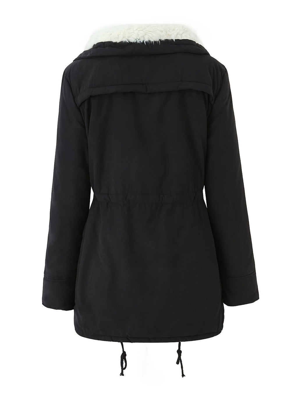 Women's Faux Fur Lined Parka with Drawstring Waist
