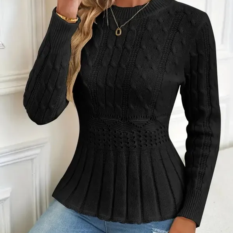 Women's Cable Knit Peplum Sweater