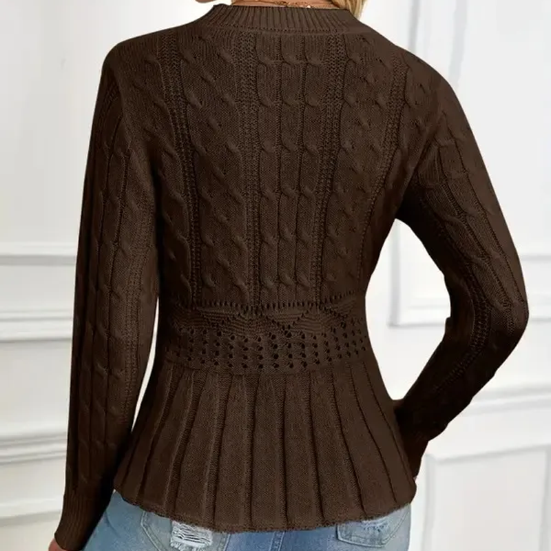 Women's Cable Knit Peplum Sweater