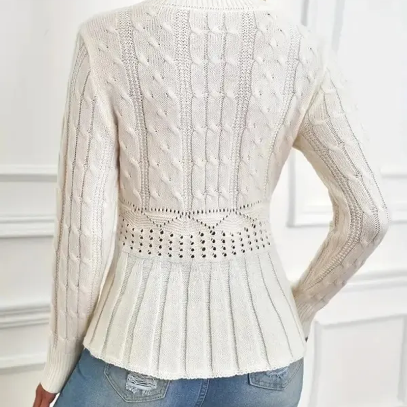 Women's Cable Knit Peplum Sweater