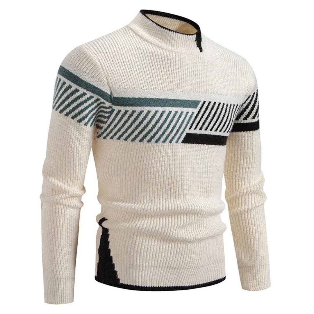 Men's Geometric Jacquard Knit Sweater