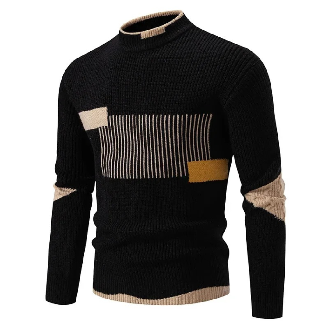 Men's Geometric Jacquard Knit Sweater