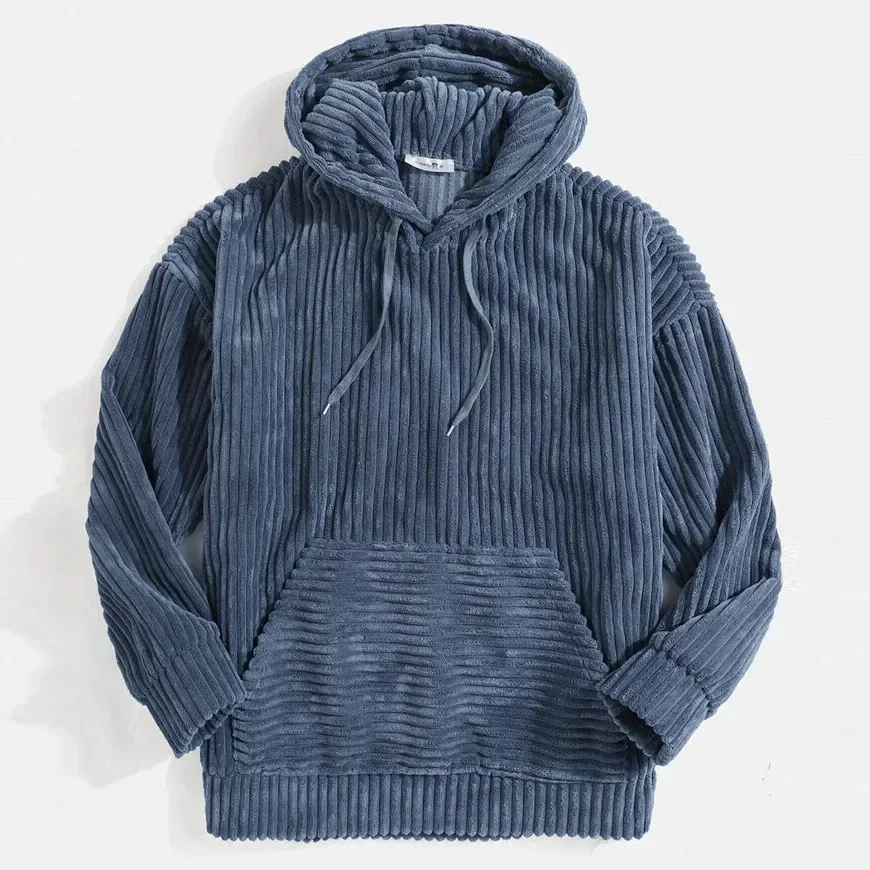 Men's Textured Corduroy Fleece Hoodie