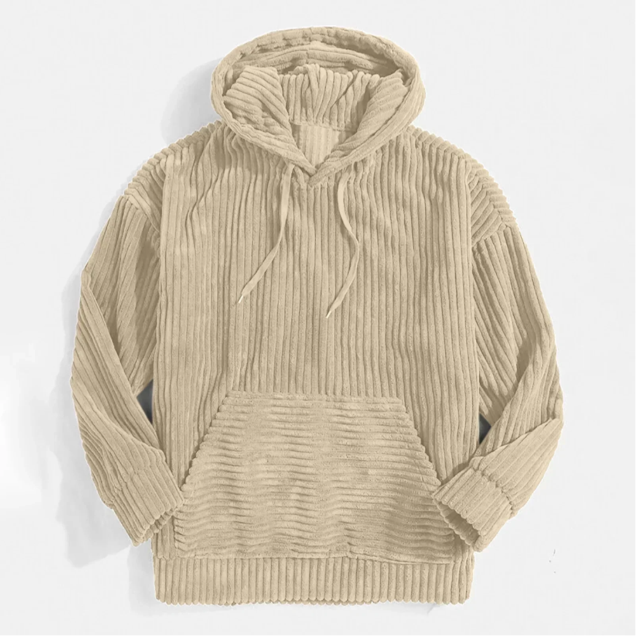 Men's Textured Corduroy Fleece Hoodie