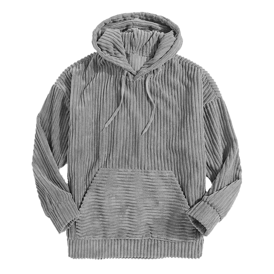 Men's Textured Corduroy Fleece Hoodie