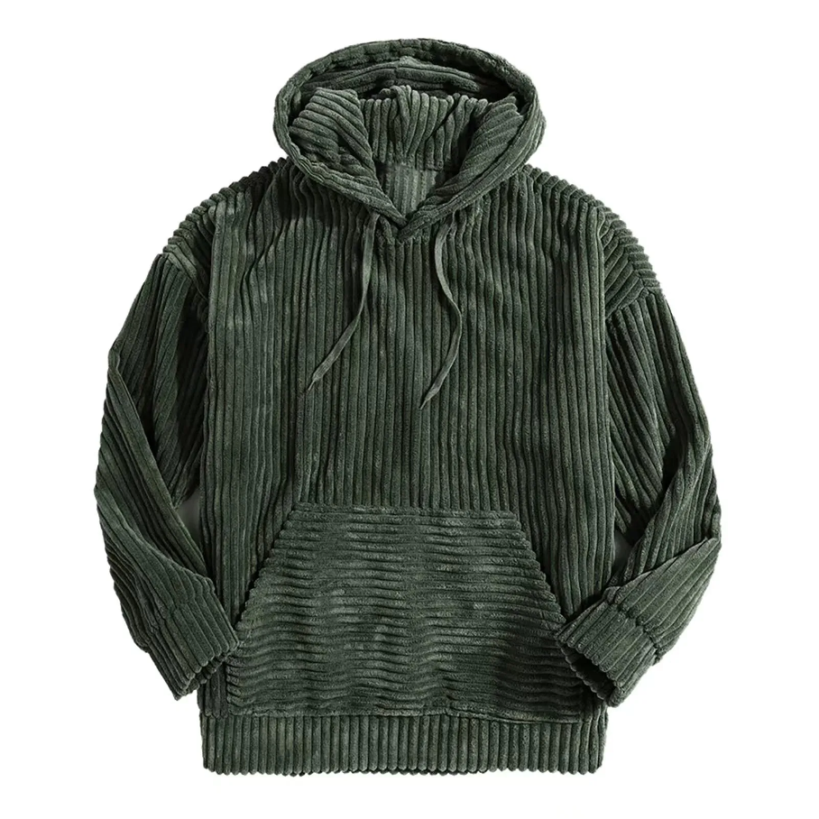 Men's Textured Corduroy Fleece Hoodie