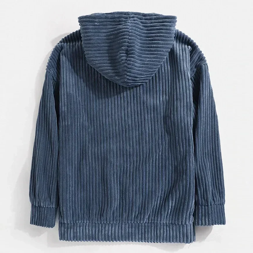 Men's Textured Corduroy Fleece Hoodie