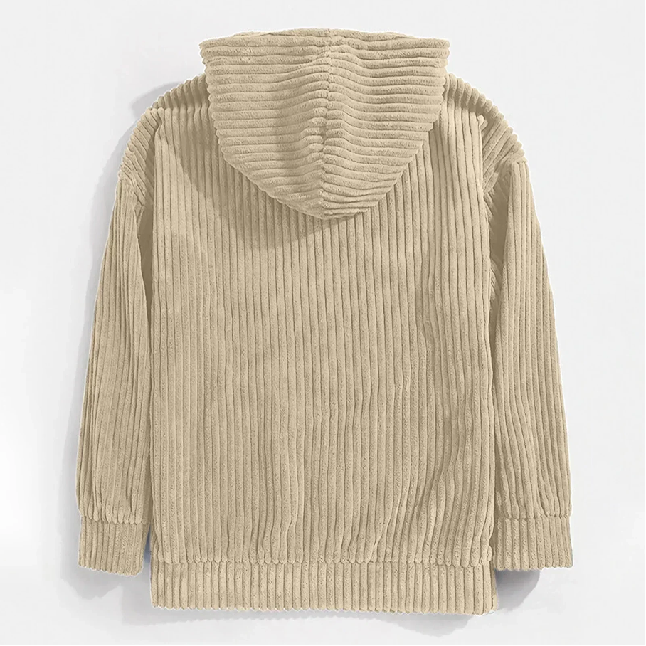 Men's Textured Corduroy Fleece Hoodie