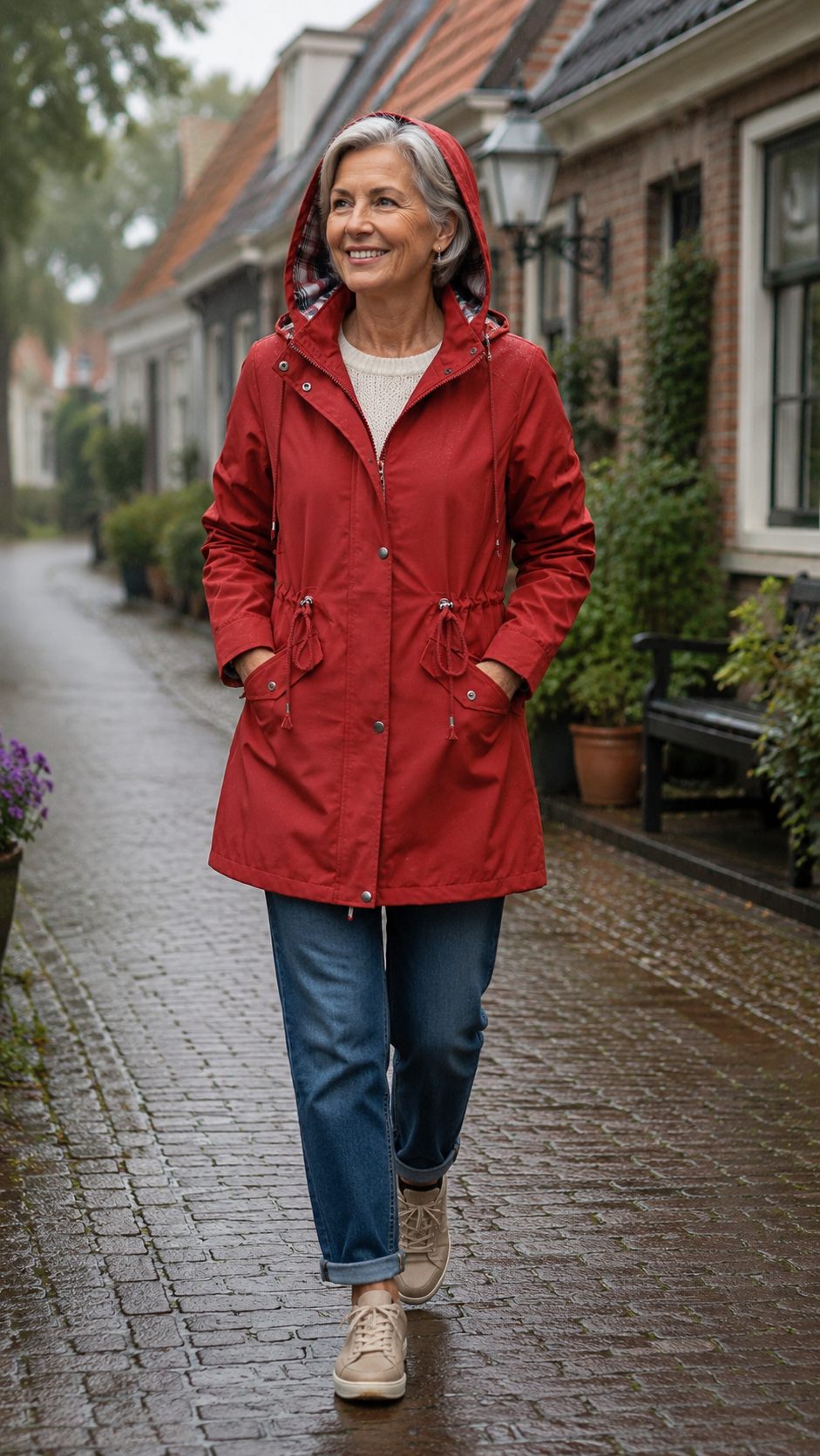 Women's 3-in-1 Waterproof Raincoat with Detachable Hood
