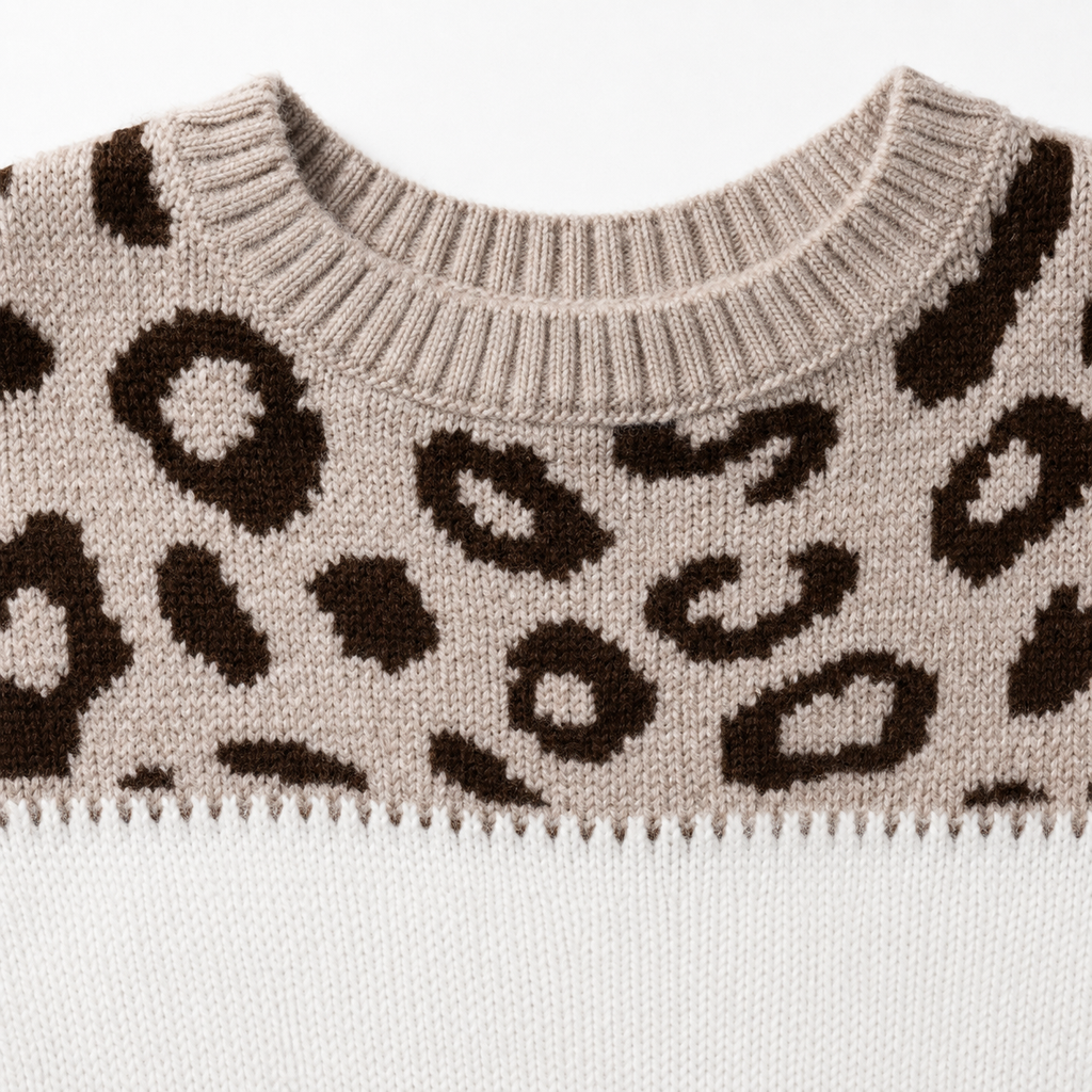 Women's Leopard Color-Block Sweater