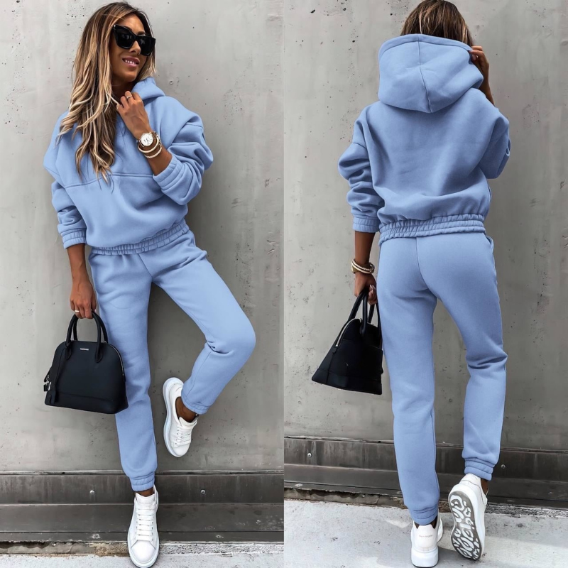 Women's Elegant Hoodie & High-Waist Tracksuit Set