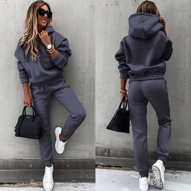 Women's Elegant Hoodie & High-Waist Tracksuit Set
