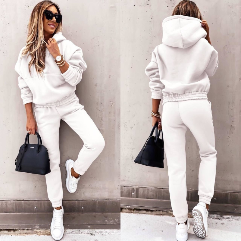 Women's Elegant Hoodie & High-Waist Tracksuit Set