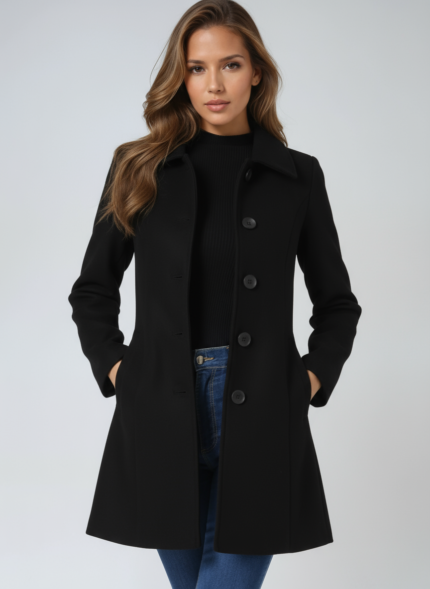 Women's Single-Breasted Winter Trench Coat