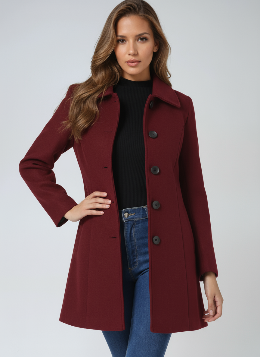 Women's Single-Breasted Winter Trench Coat