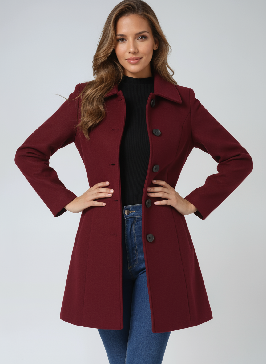 Women's Single-Breasted Winter Trench Coat