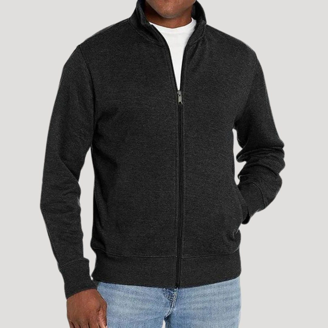 Men's Full-Zip Stand-Collar Knit Cardigan