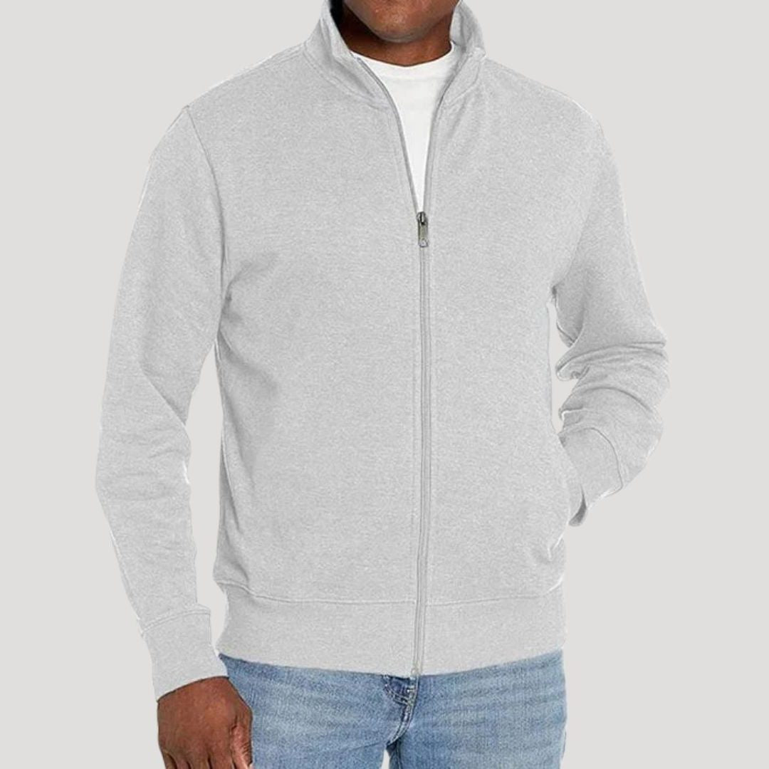 Men's Full-Zip Stand-Collar Knit Cardigan