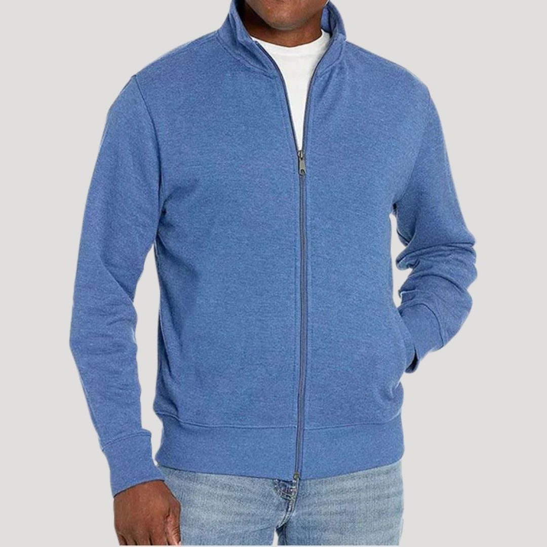 Men's Full-Zip Stand-Collar Knit Cardigan
